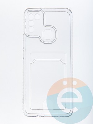 Накладка силиконовая с кардхолдером для Infinix Hot 11 Play прозрачная - фото 56723