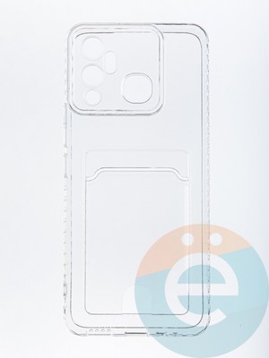 Накладка силиконовая с кардхолдером для Infinix Hot 12 Play прозрачная - фото 56728