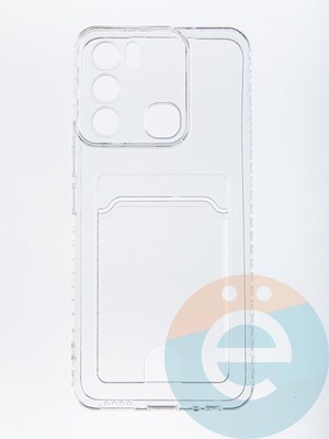 Накладка силиконовая с кардхолдером для Infinix Hot 12i прозрачная - фото 56730