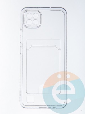 Накладка силиконовая с кардхолдером для Realme C20/C11 прозрачная - фото 56760