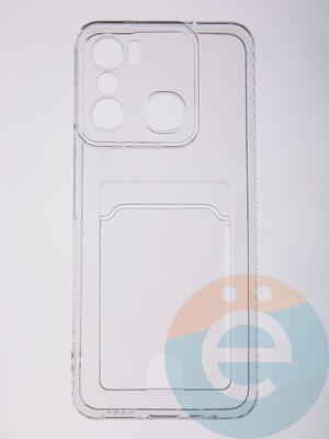 Накладка силиконовая с кардхолдером для Infinix Hot 20 Play 4G прозрачная - фото 58404