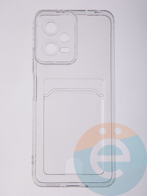 Накладка силиконовая с кардхолдером для Poco X5 прозрачная - фото 58410