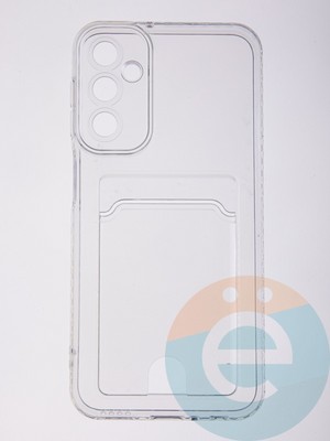 Накладка силиконовая с кардхолдером для Samsung Galaxy A24 прозрачная - фото 58413