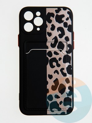 Накладка силиконовая Summer с кардхолдером для Apple iPhone 11 Pro черная - фото 58807