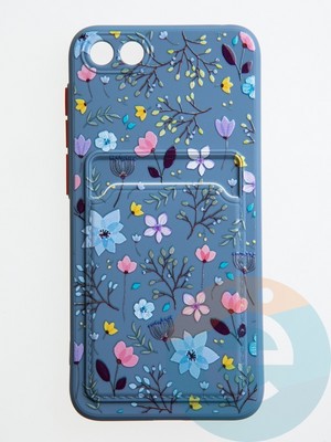 Накладка силиконовая Summer с кардхолдером для Huawei Y5 2018/Honor 7A сиреневая - фото 59027