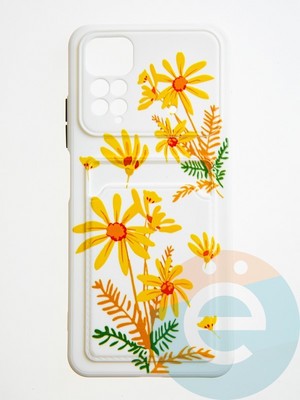 Накладка силиконовая Summer с кардхолдером для Poco M4 Pro 4G бежевая - фото 59056