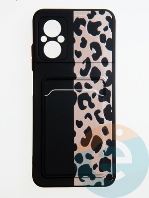 Накладка силиконовая Summer с кардхолдером для Poco M5 черная - фото 59076