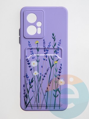 Накладка силиконовая Summer с кардхолдером для Poco X4 GT сиреневая - фото 59103
