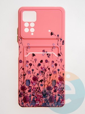 Накладка силиконовая Summer с кардхолдером для Poco X4 Pro розовая - фото 59108