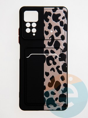 Накладка силиконовая Summer с кардхолдером для Poco X4 Pro черная - фото 59112