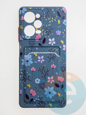 Накладка силиконовая Summer с кардхолдером для Poco X5 Pro синяя - фото 59120