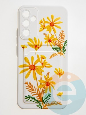 Накладка силиконовая Summer с кардхолдером для Samsung Galaxy A34 бежевая - фото 59222