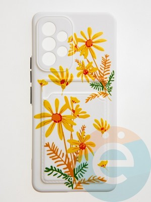 Накладка силиконовая Summer с кардхолдером для Samsung Galaxy A53 бежевая - фото 59241