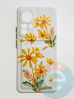Накладка силиконовая Summer с кардхолдером для Xiaomi Mi 12T бежевая - фото 59317