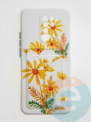 Накладка силиконовая Summer с кардхолдером для Xiaomi Redmi 9 бежевая - фото 59346