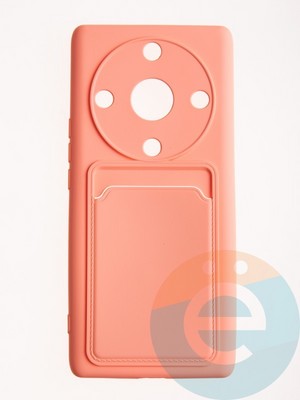 Накладка Soft touch с кармашком для Huawei Honor X9A розовая - фото 61506