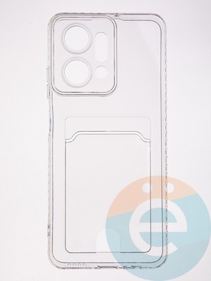 Накладка силиконовая с кардхолдером для Huawei Honor X7A прозрачная - фото 61615
