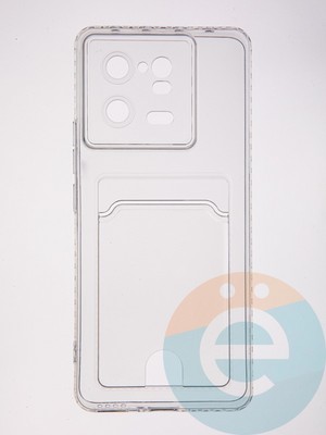 Накладка силиконовая с кардхолдером для Xiaomi Mi 13 Pro прозрачная - фото 61648
