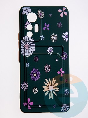 Накладка силиконовая Summer с кардхолдером для Xiaomi Mi 12 Lite зеленая - фото 61675