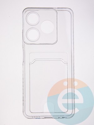 Накладка силиконовая с кардхолдером для Tecno Spark 10C прозрачная - фото 61684