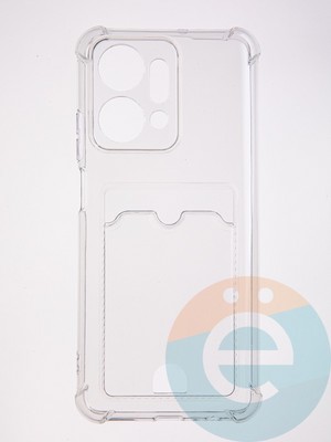 Накладка силиконовая с кардхолдером и усиленными углами для Huawei Honor X7A прозрачная - фото 61693