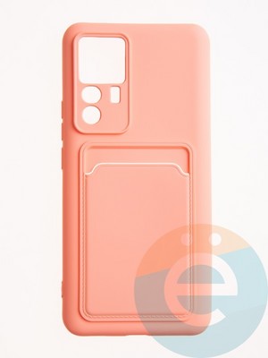 Накладка Soft touch с кармашком для Xiaomi Mi 12T Pro розовая - фото 61829