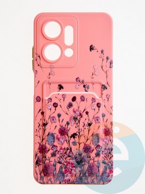 Накладка силиконовая Summer с кардхолдером для Huawei Honor X7A розовая - фото 62050