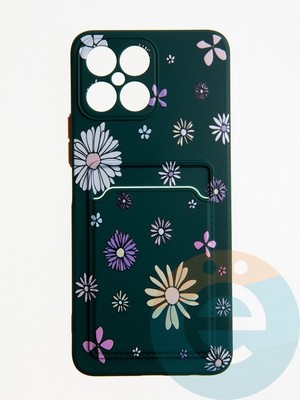 Накладка силиконовая Summer с кардхолдером для Huawei Honor X8 2022 зеленая - фото 62065