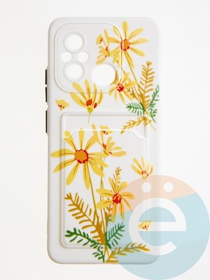 Накладка силиконовая Summer с кардхолдером для Xiaomi Redmi 12C/Poco C55 бежевая - фото 62241