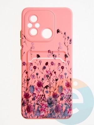 Накладка силиконовая Summer с кардхолдером для Xiaomi Redmi 12C/Poco C55 розовая - фото 62247