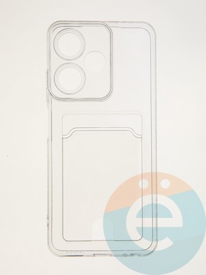 Накладка силиконовая с кардхолдером для Infinix Hot 30i прозрачная - фото 62264