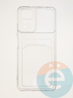 Накладка силиконовая с кардхолдером для Xiaomi Redmi Note 12S прозрачная - фото 62362