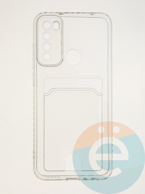 Накладка силиконовая с кардхолдером для Xiaomi Redmi Note 8T прозрачная - фото 62365