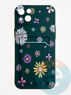 Накладка силиконовая Summer с кардхолдером для Apple iPhone 15 Ultra зеленая - фото 62557