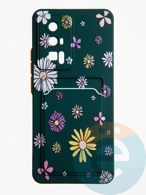 Накладка силиконовая Summer с кардхолдером для Poco F5 Pro зеленая - фото 62575