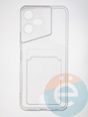 Накладка силиконовая с кардхолдером для Tecno Pova Neo 3 прозрачная - фото 62670