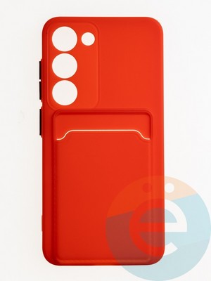 Накладка силиконовая Winter с кардхолдером для Samsung Galaxy S23 красная - фото 62802