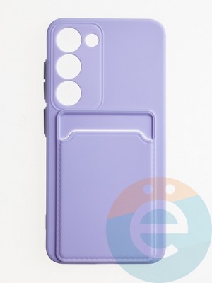 Накладка силиконовая Winter с кардхолдером для Samsung Galaxy S23 сиреневая - фото 62823
