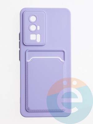 Накладка силиконовая Winter с кардхолдером для Poco F5 Pro сиреневая - фото 62877