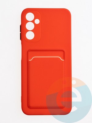 Накладка силиконовая Winter с кардхолдером для Samsung Galaxy A14 красная - фото 62987