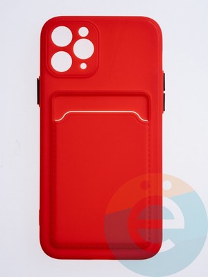 Накладка силиконовая Winter с кардхолдером для Apple iPhone 11 Pro красная - фото 63038