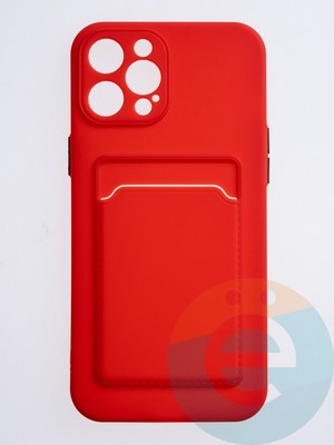 Накладка силиконовая Winter с кардхолдером для Apple iPhone 12 Pro Max красная - фото 63057
