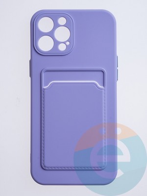 Накладка силиконовая Winter с кардхолдером для Apple iPhone 12 Pro Max сиреневая - фото 63061