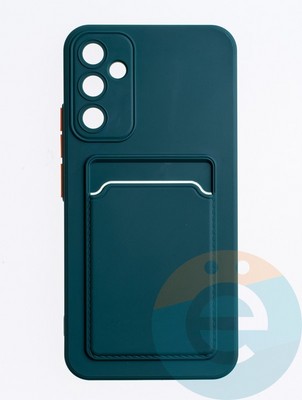 Накладка силиконовая Winter с кардхолдером для Samsung Galaxy A34 зеленая - фото 63385