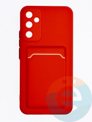 Накладка силиконовая Winter с кардхолдером для Samsung Galaxy A34 красная - фото 63386