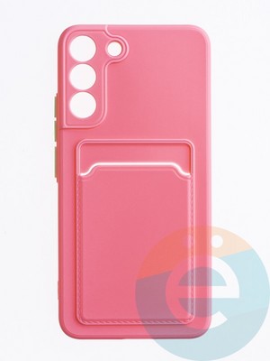 Накладка силиконовая Winter с кардхолдером для Samsung Galaxy S22 Plus розовая - фото 63498