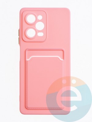 Накладка силиконовая Winter с кардхолдером для Poco X5 Pro/Redmi Note 12 Pro 5G розовая - фото 63528