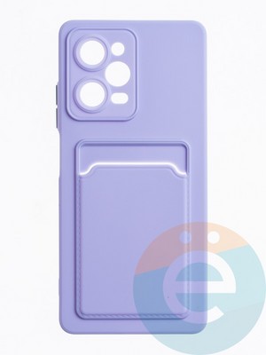 Накладка силиконовая Winter с кардхолдером для Poco X5 Pro/Redmi Note 12 Pro 5G сиреневая - фото 63532