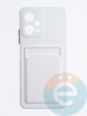 Накладка силиконовая Winter с кардхолдером для Poco X5/Redmi Note 12 5G белая - фото 63536