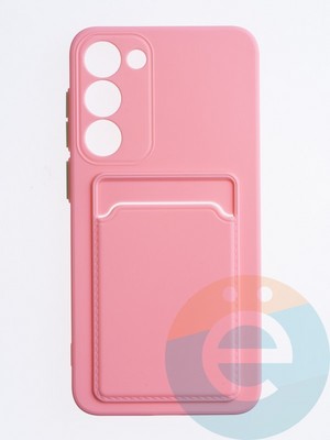 Накладка силиконовая Winter с кардхолдером для Samsung Galaxy S23 Plus розовая - фото 63605